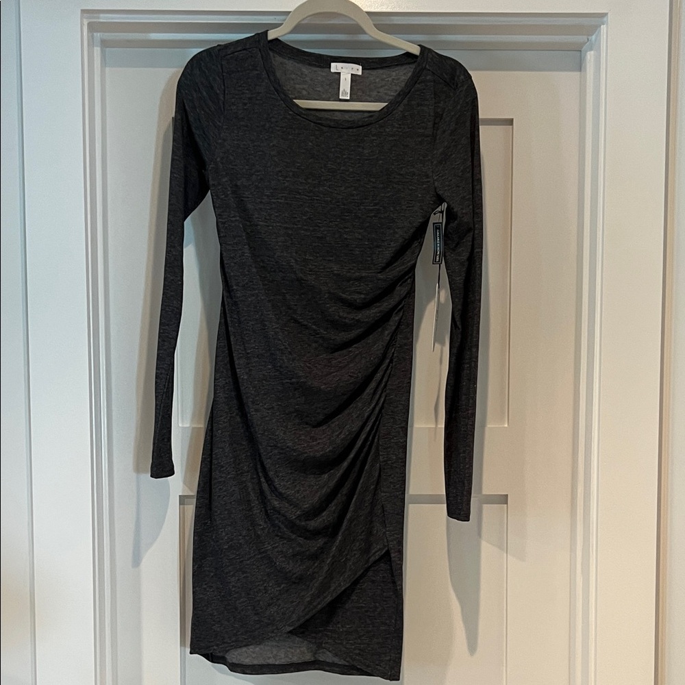Elegant gray Long Sleeve Dress